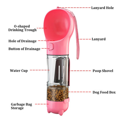 Portable Multifunctional Dog Bottle (500ml with Food Box)